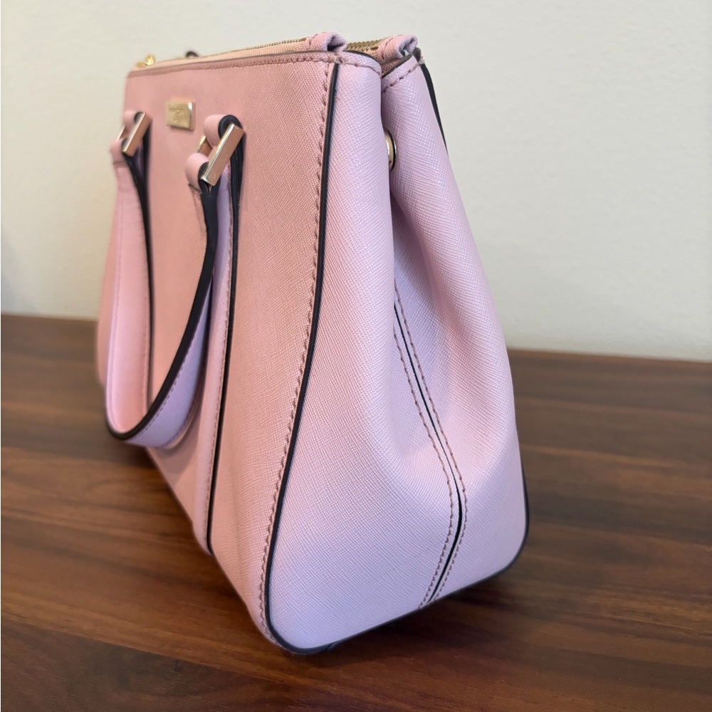 Kate Spade Light Pink Saffiano Satchel with Detachable Strap (with KS Dust Bag) - Picture 5 of 11